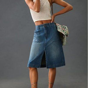 Anthropologie Utility Denim Skirt by Pilcro Size 6